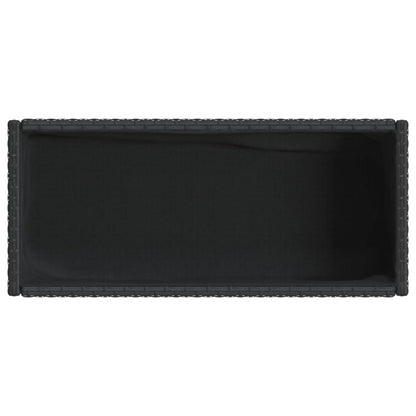 Fioriera da Giardino con Ripiano Nera in Polyrattan