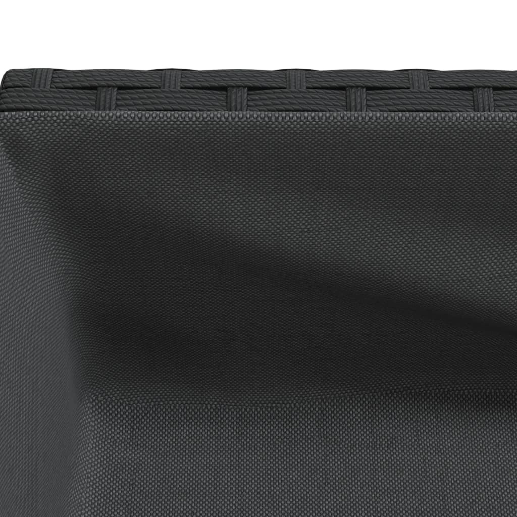 Fioriera da Giardino con Ripiano Nera in Polyrattan