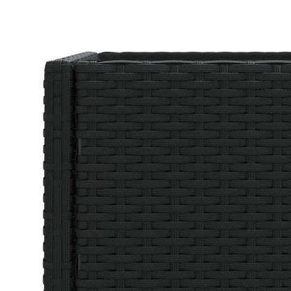 Fioriera da Giardino con Ripiano Nera in Polyrattan