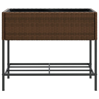Fioriera da Giardino con Ripiano Marrone in Polyrattan | homemem39