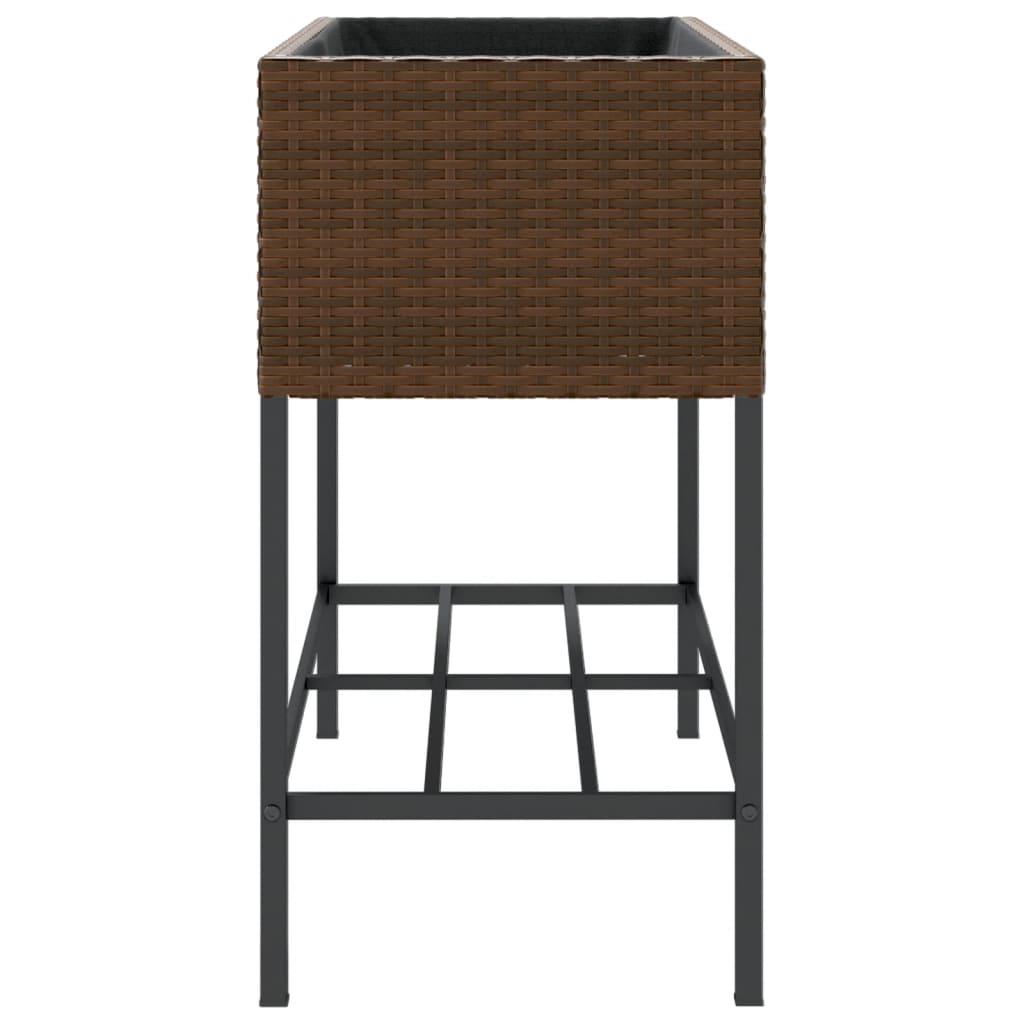 Fioriera da Giardino con Ripiano Marrone in Polyrattan | homemem39