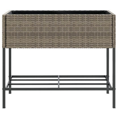 Fioriera da Giardino con Ripiano Grigia in Polyrattan