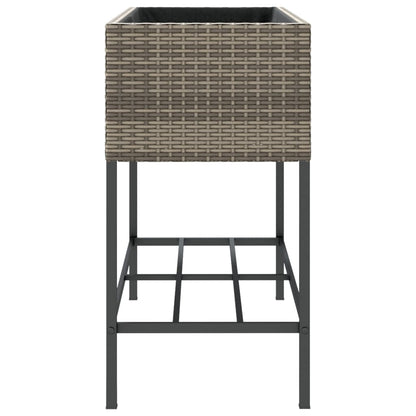 Fioriera da Giardino con Ripiano Grigia in Polyrattan