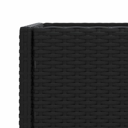 Fioriera da Giardino con Ripiano Nera in Polyrattan