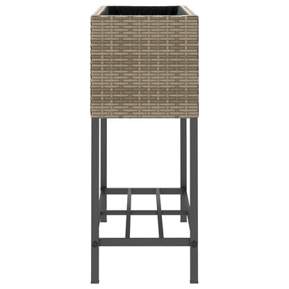 Fioriera da Giardino con Ripiano Grigia in Polyrattan
