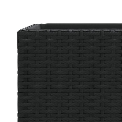 Fioriere da Giardino 3 pz Nere in Polyrattan