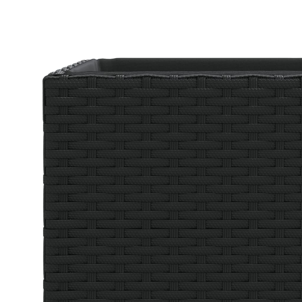 Fioriere da Giardino 3 pz Nere in Polyrattan - homemem39