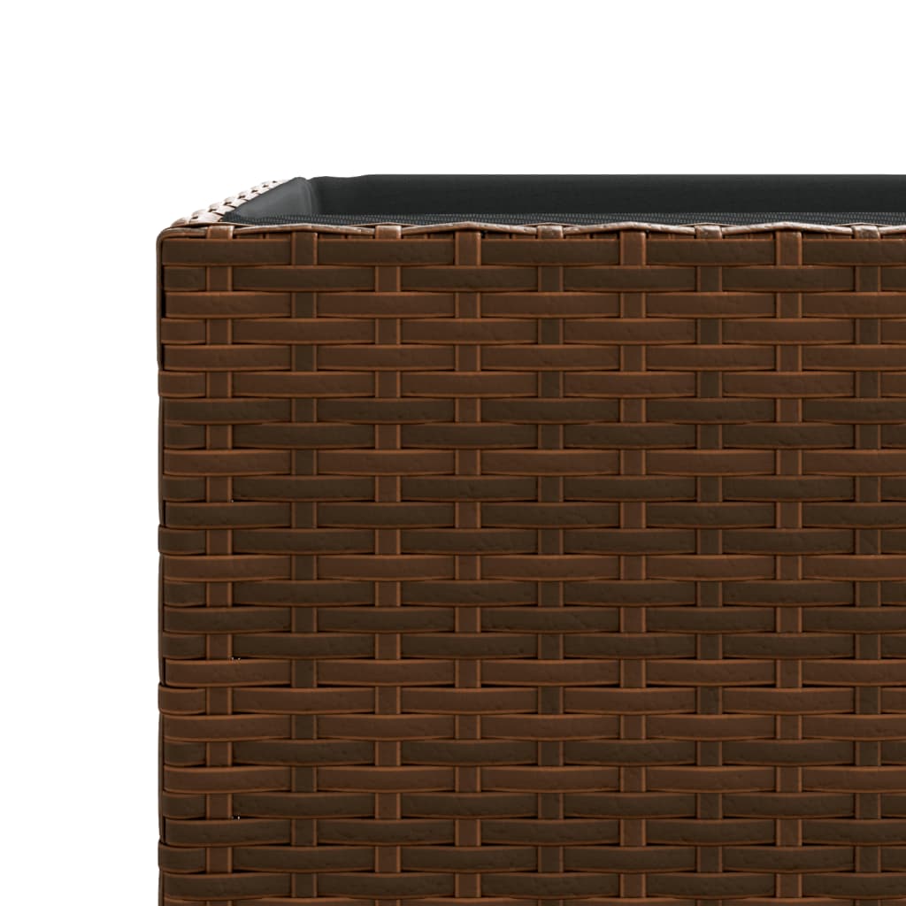 Fioriere da Giardino 3 pz Marroni in Polyrattan
