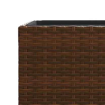 Fioriere da Giardino 3 pz Marroni in Polyrattan