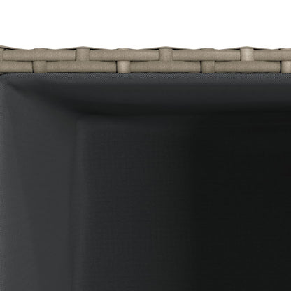 Fioriere da Giardino 3 pz Grigie in Polyrattan