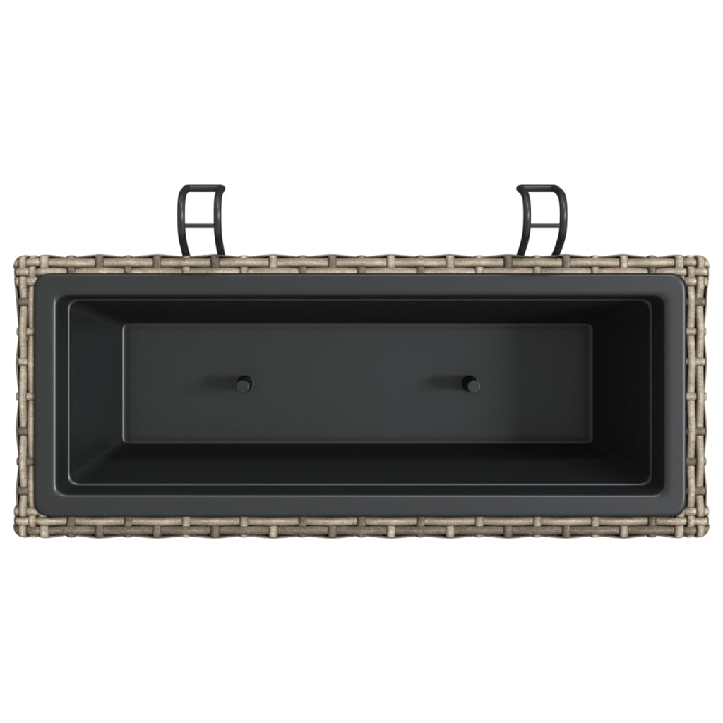 Fioriere con Ganci 2 pz Grigie in Polyrattan | homemem39