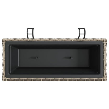 Fioriere con Ganci 2 pz Grigie in Polyrattan | homemem39