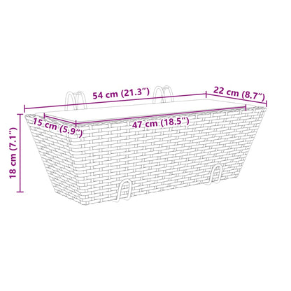 Fioriere con Ganci 2 pz Grigie in Polyrattan | homemem39