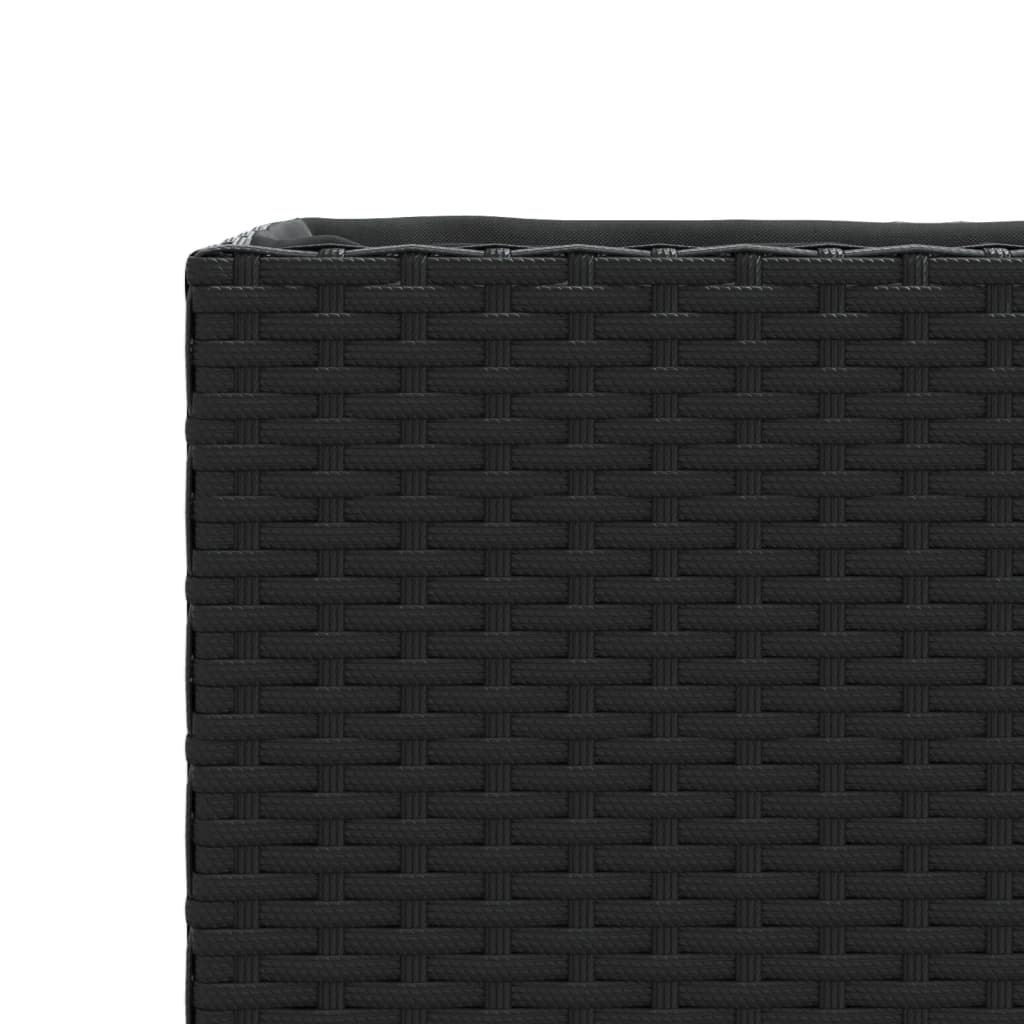 Fioriera da Giardino con 2 Vasi Nera 90x20x40 cm in Polyrattan | homemem39