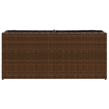 Fioriera con 2 Vasi Marrone 90x20x40 cm in Polyrattan | homemem39