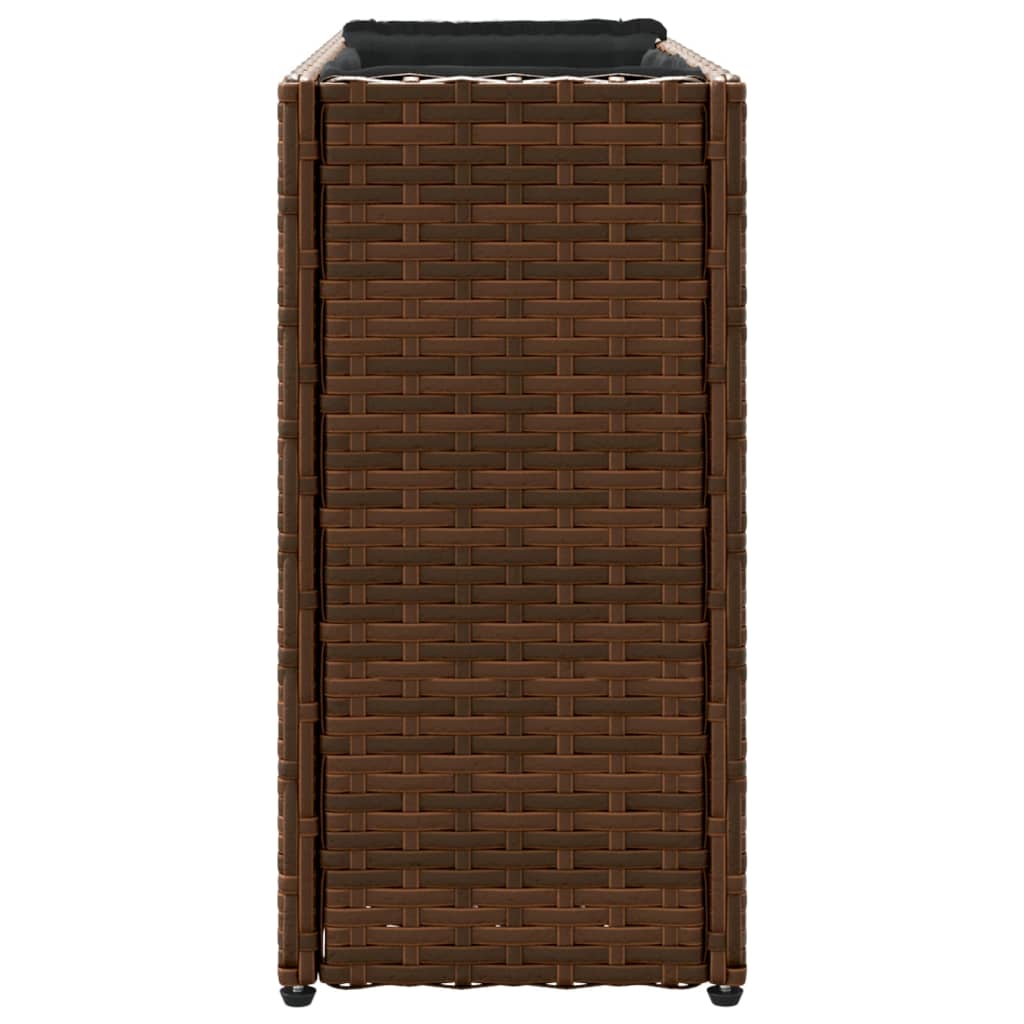 Fioriera con 2 Vasi Marrone 90x20x40 cm in Polyrattan | homemem39