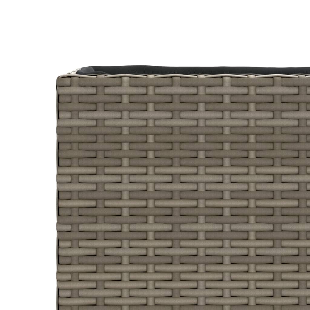 Fioriera da Giardino con 2 Vasi Grigia 90x20x40cm in Polyrattan