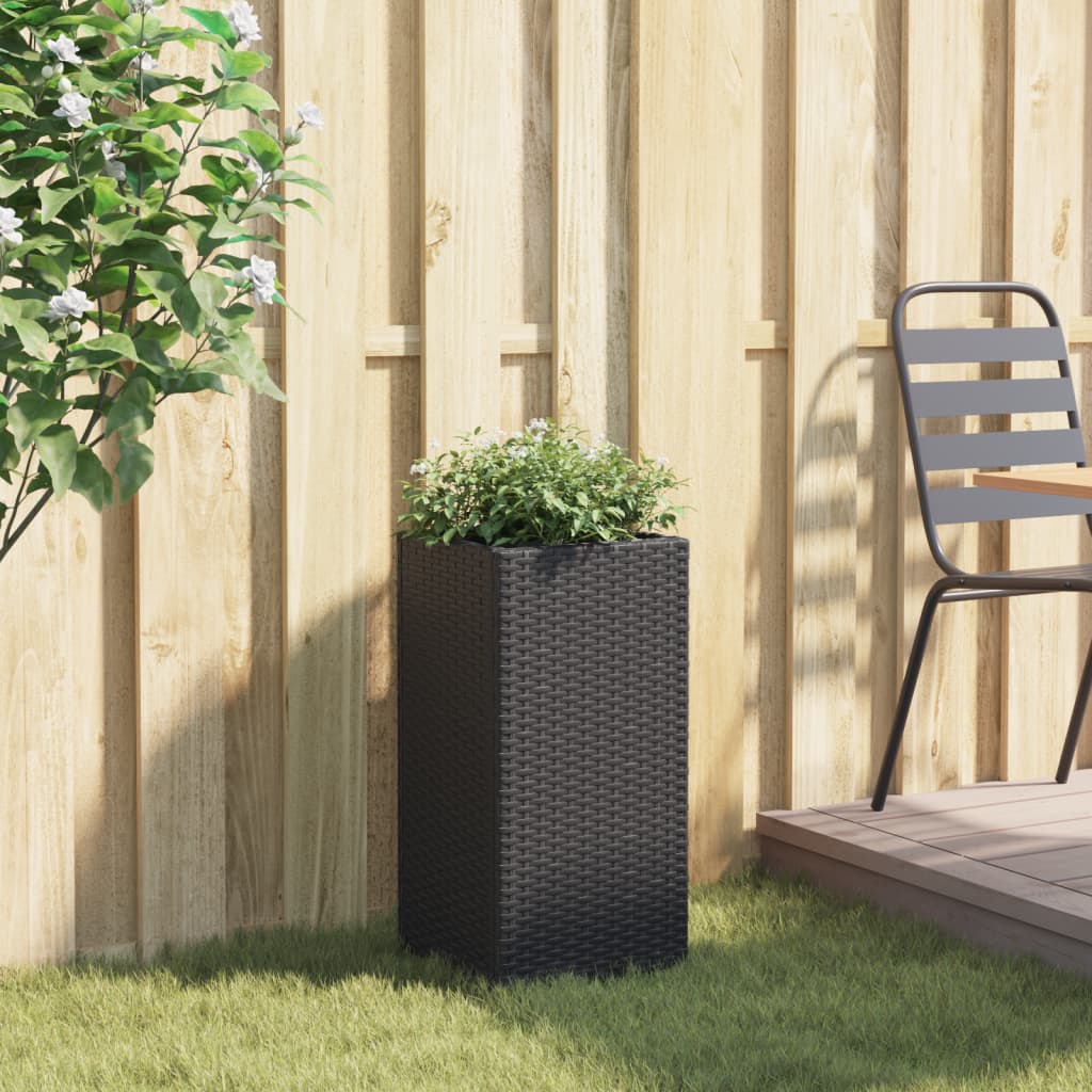 Fioriera da Giardino Nero 30x30x60 cm in Polyrattan | homemem39