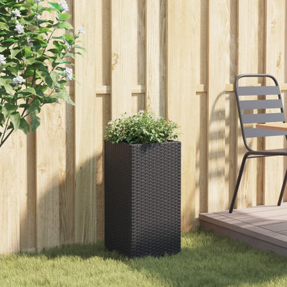 Fioriera da Giardino Nero 30x30x60 cm in Polyrattan