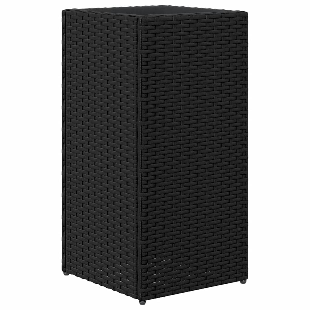 Fioriera da Giardino Nero 30x30x60 cm in Polyrattan | homemem39