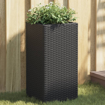 Fioriera da Giardino Nero 30x30x60 cm in Polyrattan | homemem39