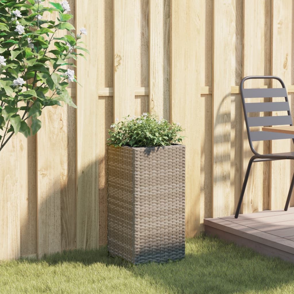 Fioriera da Giardino Grigia 30x30x60 cm in Polyrattan | homemem39