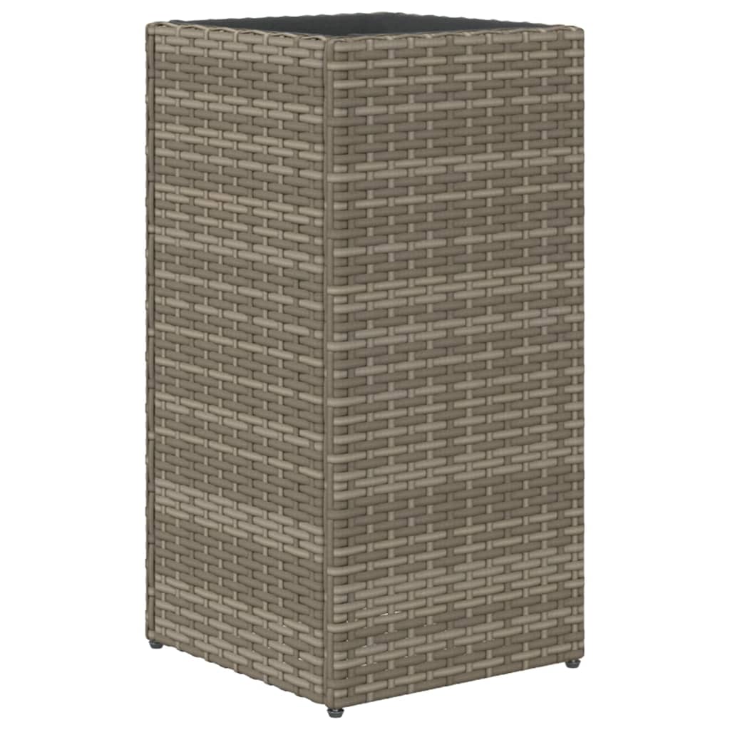 Fioriera da Giardino Grigia 30x30x60 cm in Polyrattan | homemem39