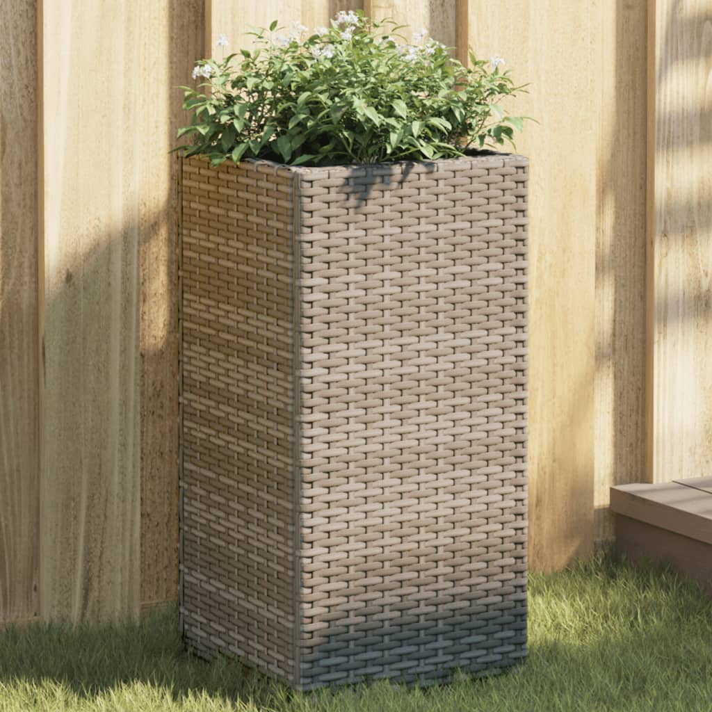 Fioriera da Giardino Grigia 30x30x60 cm in Polyrattan | homemem39