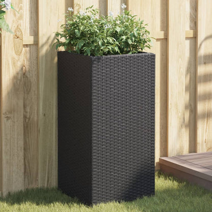 Fioriera da Giardino Nera 40x40x80 cm in Polyrattan | homemem39
