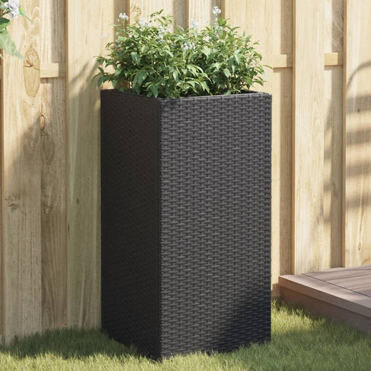Fioriera da Giardino Nera 40x40x80 cm in Polyrattan | homemem39