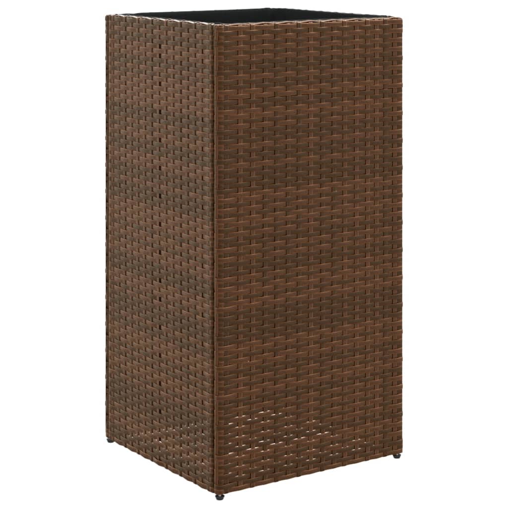Fioriera da Giardino Marrone 40x40x80 cm in Polyrattan - homemem39
