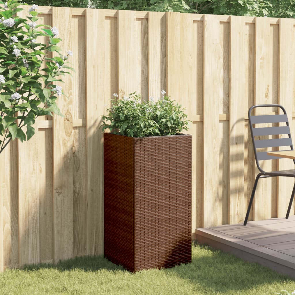 Fioriera da Giardino Marrone 40x40x80 cm in Polyrattan | homemem39