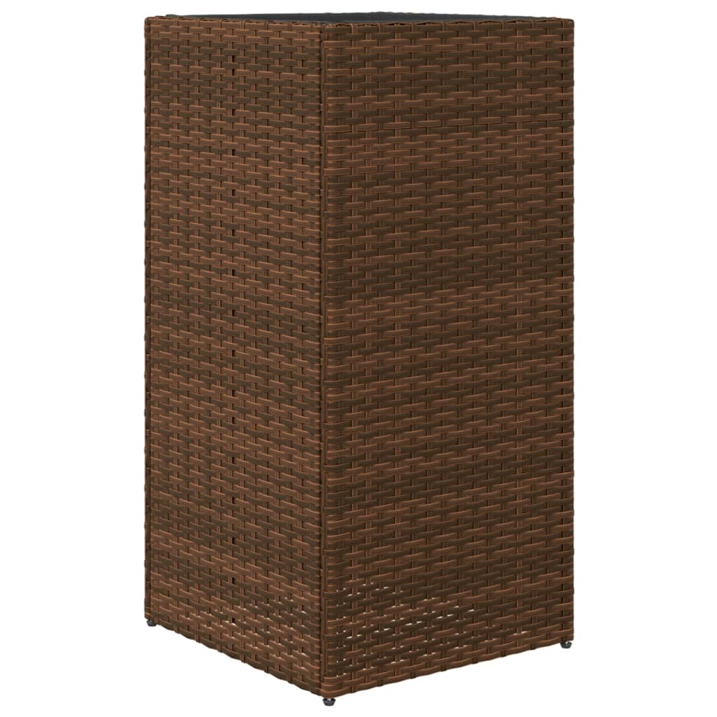 Fioriera da Giardino Marrone 40x40x80 cm in Polyrattan | homemem39