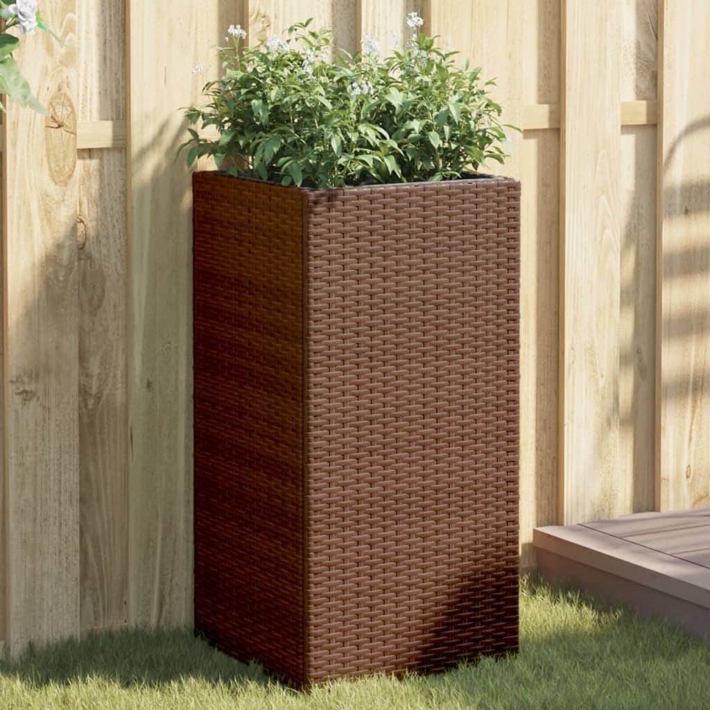 Fioriera da Giardino Marrone 40x40x80 cm in Polyrattan - homemem39