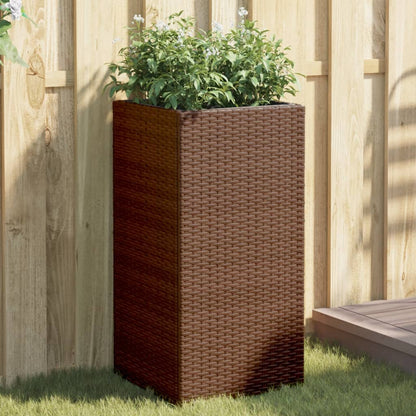 Fioriera da Giardino Marrone 40x40x80 cm in Polyrattan - homemem39