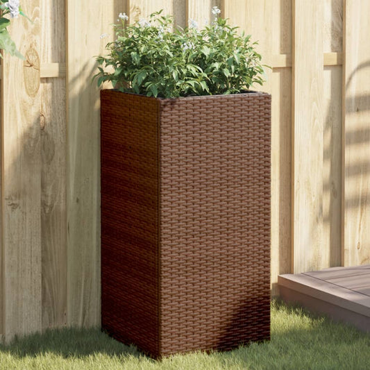 Fioriera da Giardino Marrone 40x40x80 cm in Polyrattan - homemem39