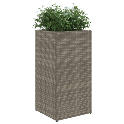 Fioriera da Giardino Grigia 40x40x80 cm in Polyrattan