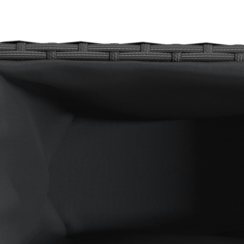 Fioriera da Giardino con 3 Vasi Nera 105x30x32 cm in Polyrattan