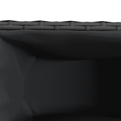 Fioriera da Giardino con 3 Vasi Nera 105x30x32 cm in Polyrattan