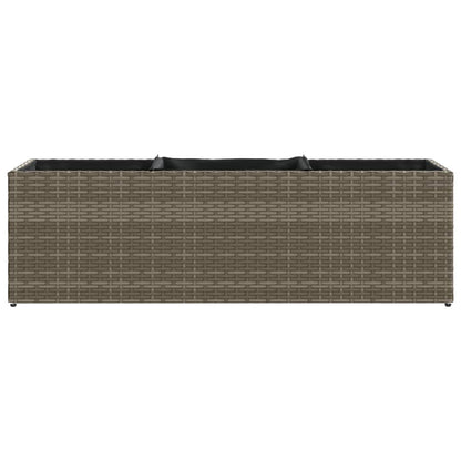 Fioriera da Giardino con 3 Vasi Grigia 105x30x32 cm Polyrattan