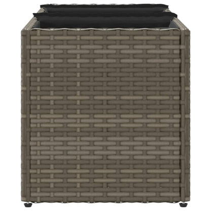 Fioriera da Giardino con 3 Vasi Grigia 105x30x32 cm Polyrattan