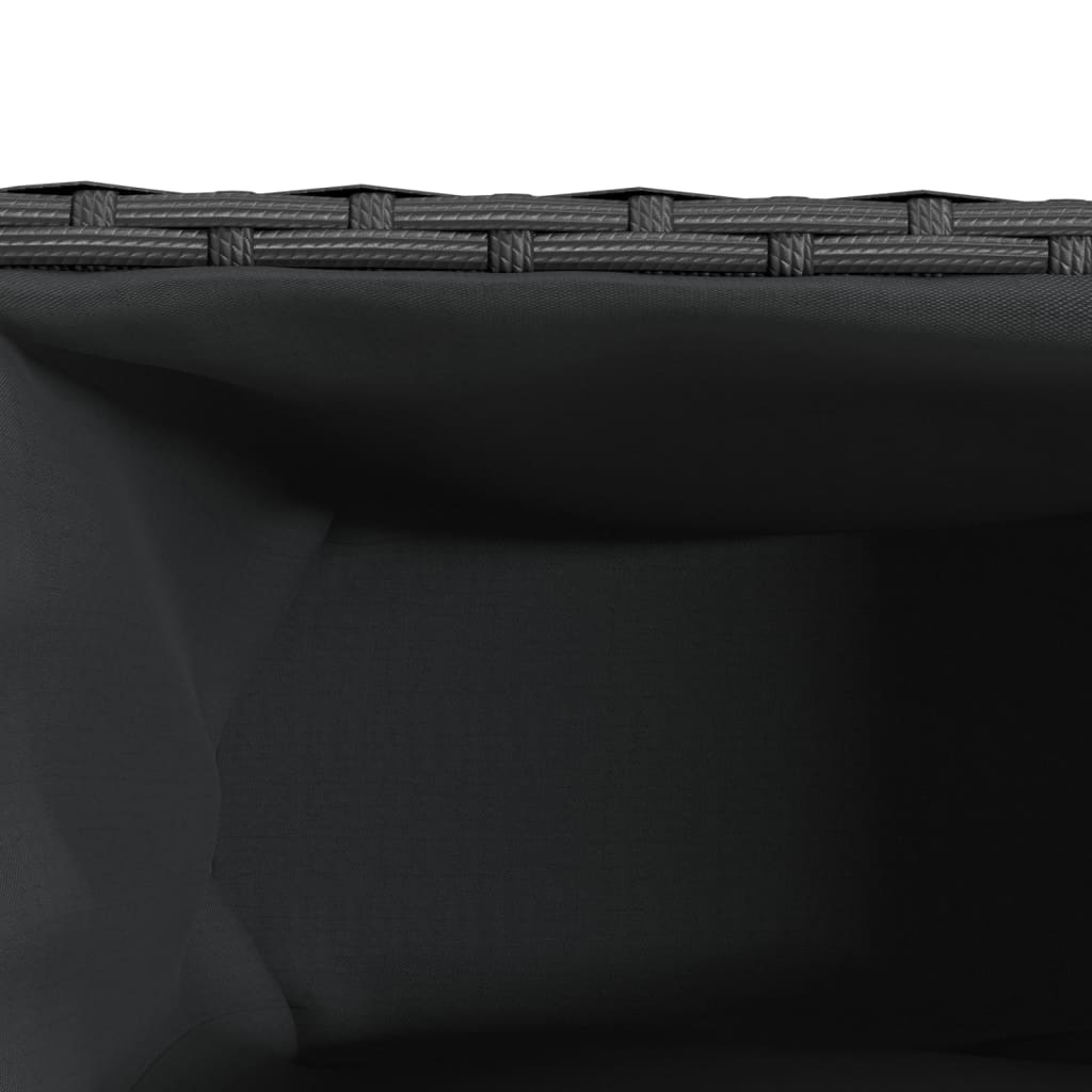 Fioriera con Ruote e 3 Vasi Nera 107x32x38 cm in Polyrattan