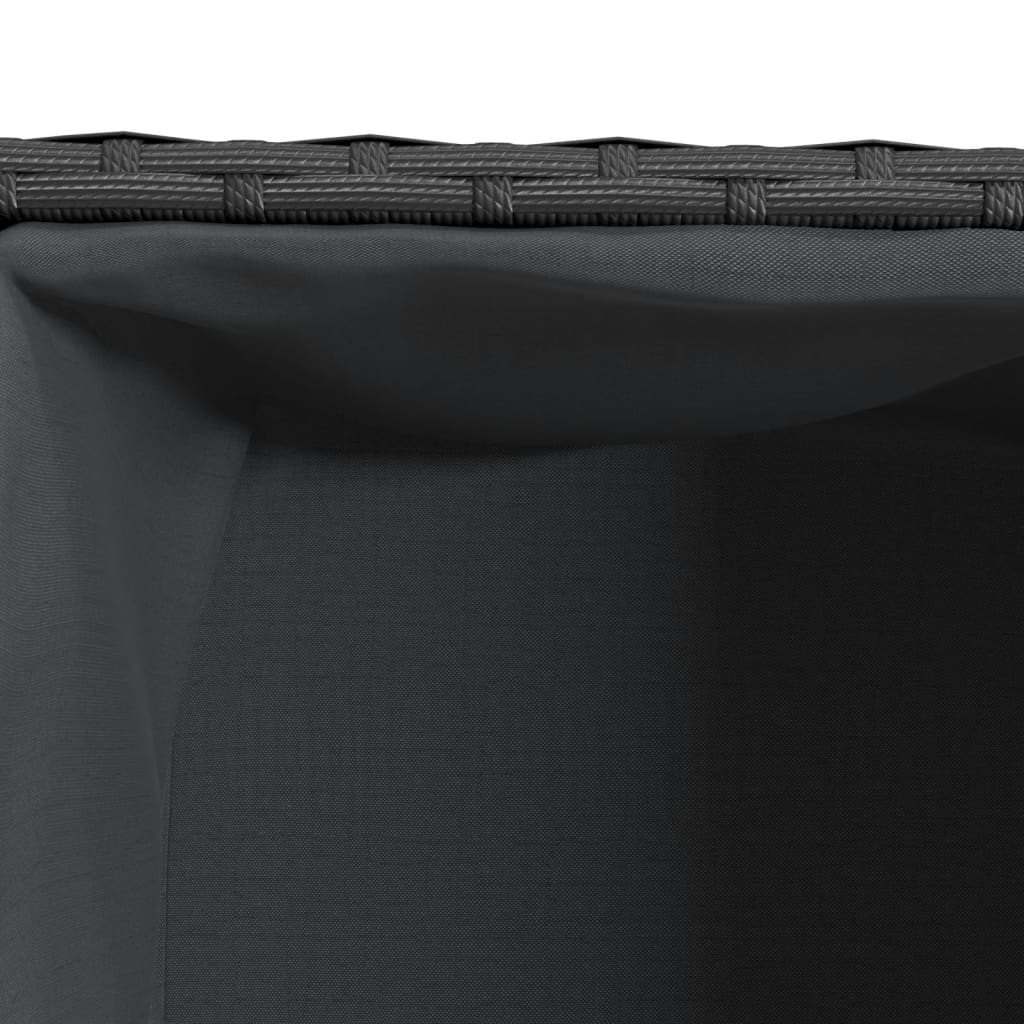 Fioriera da Giardino con 2 Vasi Nera 72x30x32 cm in Polyrattan | homemem39