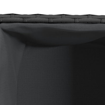 Fioriera da Giardino con 2 Vasi Nera 72x30x32 cm in Polyrattan