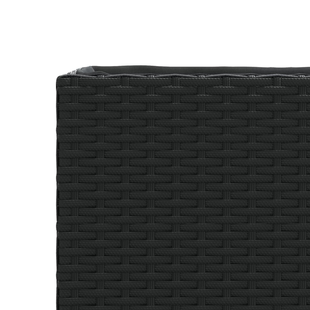 Fioriera da Giardino con 2 Vasi Nera 72x30x32 cm in Polyrattan | homemem39