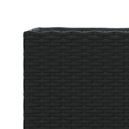 Fioriera da Giardino con 2 Vasi Nera 72x30x32 cm in Polyrattan