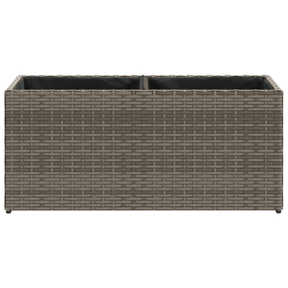 Fioriera da Giardino con 2 Vasi Grigia 72x30x32 cm Polyrattan | homemem39