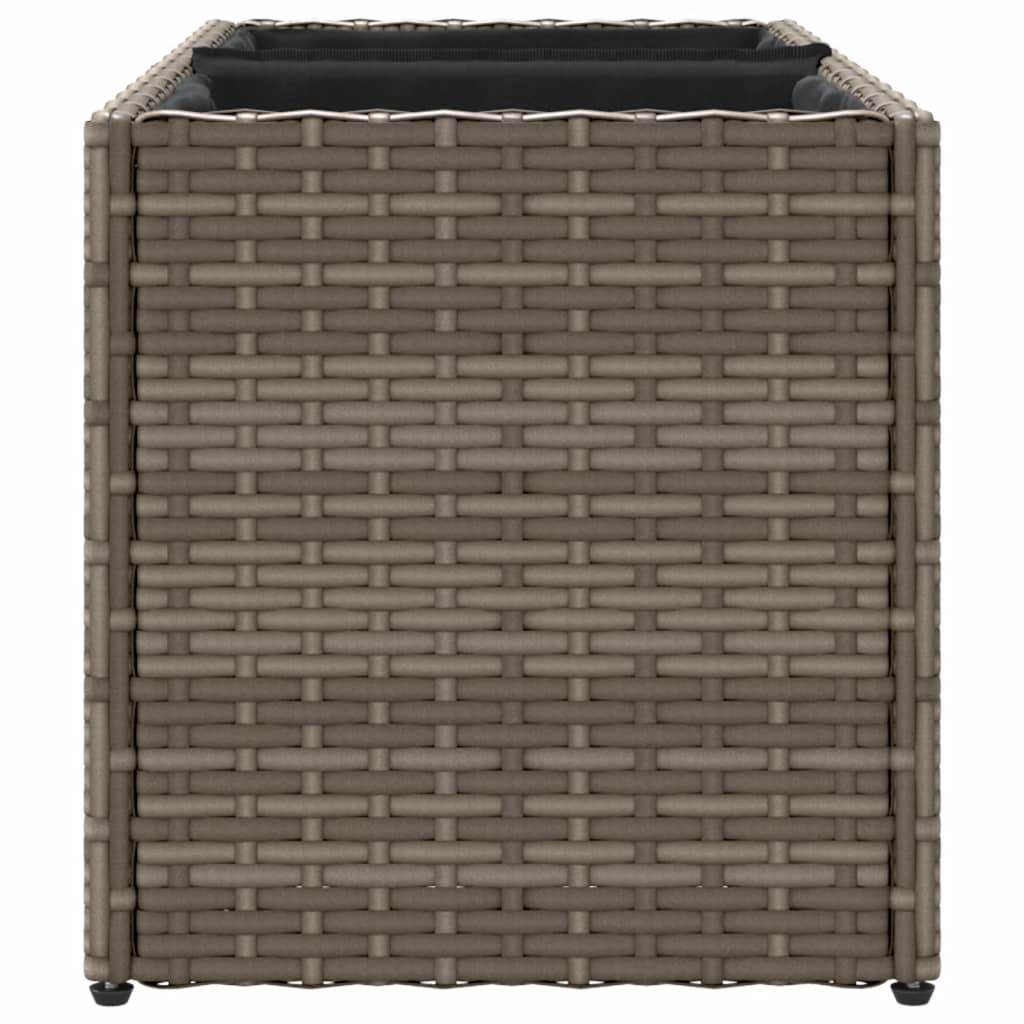 Fioriera da Giardino con 2 Vasi Grigia 72x30x32 cm Polyrattan | homemem39