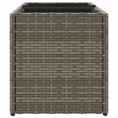 Fioriera da Giardino con 2 Vasi Grigia 72x30x32 cm Polyrattan | homemem39