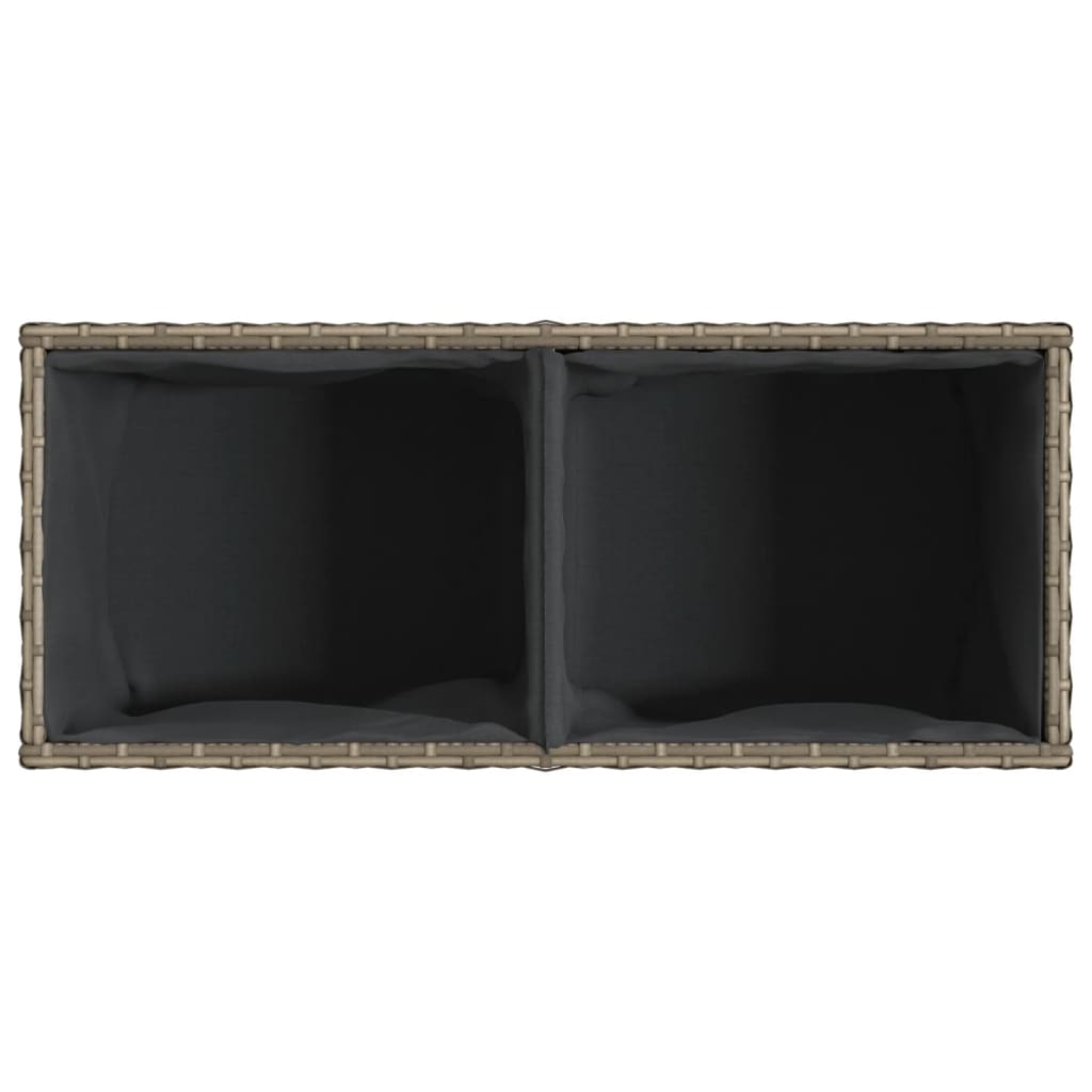 Fioriera da Giardino con 2 Vasi Grigia 72x30x32 cm Polyrattan | homemem39